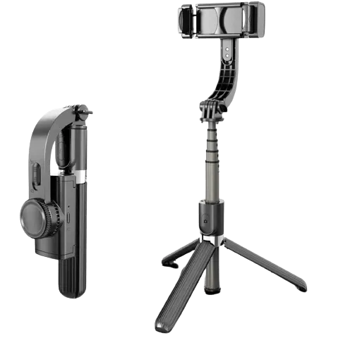 Handheld stabilizer, selfie stick, and tripod for smartphones 3 in 1